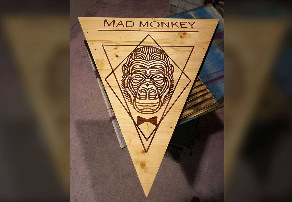 madera grabada al láser